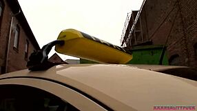 horny milf driving taxi and fucking with stranger eating his cum