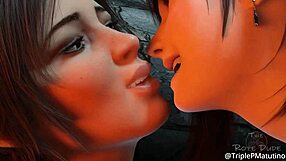 Passionate Kissing Between Lesbian Characters in 3D Hentai Animation