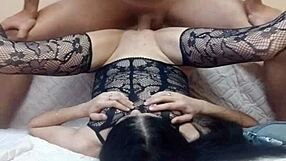 Sexy MILF Wife Spreads Her Legs In Stockings For Intense Anal Assfucking