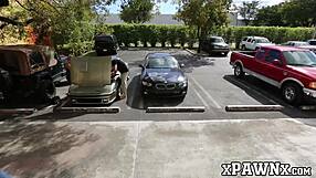 Handsome babe sells her junk car by banging in pawnshop!