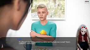 Kate, 19, asks, 'Want to play this college game with me?' in this gay coed scene