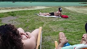 Voyeur Masturbates on Beach While I Touch Myself