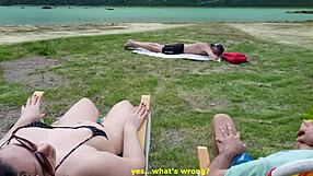 Voyeur Masturbates on Beach While I Touch Myself