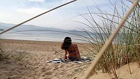 I Filmed A Curvy Milf Changing And Exercising On The Beach For Fun