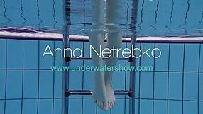 Teen Anna Netrebko Rips Clothes in Pool Striptease