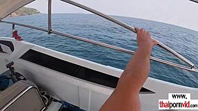 Thai girlfriend loves that big cock outdoors.