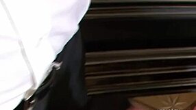 gorgeous brunette enjoys a huge treat in her ass