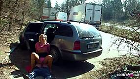 Teen 18+ Fucked Outdoors on Parking Spot!
