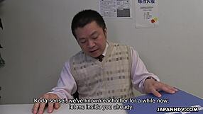 japanese student sayaka aishiro boldly sucks her professor's cock uncensored