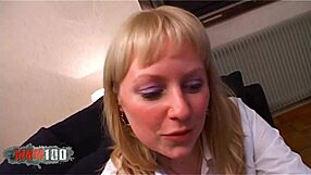 Beautiful French woman gets anal and deepthroat in the office