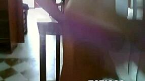 fine ass dominican girl with glasses strips on live webcam