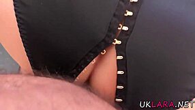 British amateur gets facial while giving a blowjob in doggy style
