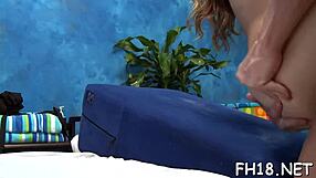 sexy 18+ wench in oiled nuru massage blowjob and fucking