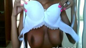 fine ass dominican girl with glasses strips on live webcam