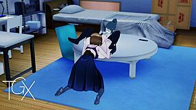 Nobara and maki have explosive lesbian sex in anime jujutsu hentai yuri game!