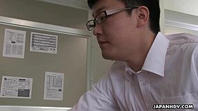 japanese student sayaka aishiro boldly sucks her professor's cock uncensored