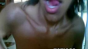Dominican teen strips on webcam, showing her black ass