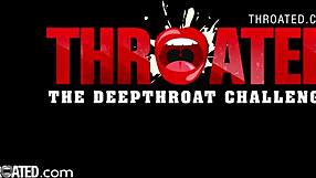 Sexy Redhead Sloppily Throat Fucked In Pov