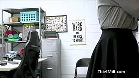 Slamming that curvy milf pussy hard on the office desk while hidden cam rolls. Her big tits bounce with every thrust.