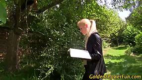 Cum Pissing Slut Outdoor