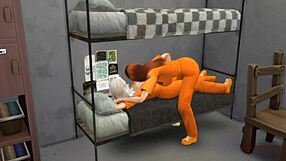 policeman watches hot lesbian action in prison