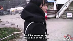 Skinny Slovak brunette takes rough anal pounding in POV