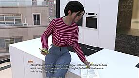 Beautiful woman with huge cans and perfect pussy plays with her clitoris in the bathroom