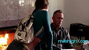 Teen Brunette Sucks Professor's Cock And Gets Fucked On Desk In Classroom