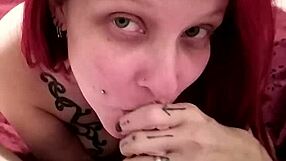 an amateur girl gives a passionate blowjob to her partner