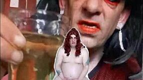 Intense Bisexual Sissy Male Exposed Naked Swallowing Pee Boldly