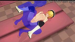 3D anime hentai girl sucking cock