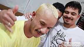 friends repay new year gifts with bareback ass fucking