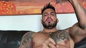 Pornstar Gay Latino Muscle Man Viktor Rom Shows Horny BBC in Striptease and Bathing Compilation