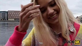 Blonde beauty gets torn up on the sofa