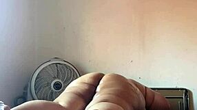 Mature BBW gets massage on her fat tits and ass