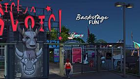 Backstage fun in 3d hentai preview