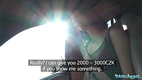 A young student who hitchhikes in public has sex with a big cock