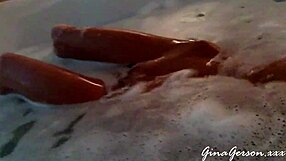 Blonde teen 18+ performs footjob in home video, showcasing young 18+ skills.