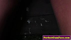 Big-Titted Babe in Stockings and Heels Tugs Cock for Facial Cumshot