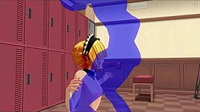 3D anime hentai girl sucking cock