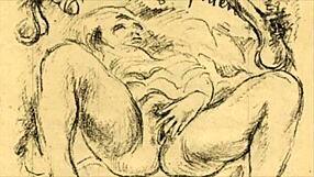 Vintage erotic illustration from antique anime