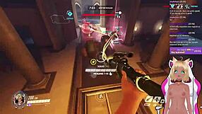 Vtuber Lewdneko plays Overwatch and gets spanked in part 2