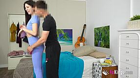 Tall Argentinian Babe Mia Gallardo Seduces Trainer for Blowjob