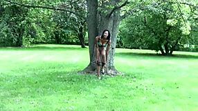 Voluptuous Ebony Teen Bounces Her Big Tits Nude