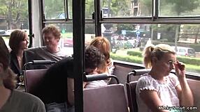 Chestnut Babe Gets Wild Fucking in a Public Bus for All to See