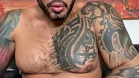 Pornstar Gay Latino Muscle Man Viktor Rom Shows Horny BBC in Striptease and Bathing Compilation