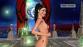 an 3d animated cartoon video of indian bhabhi