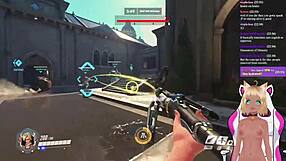 VTuber Lewdneko 오버워치 하다 2부 엉덩이 때림