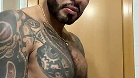 Pornstar Gay Latino Muscle Man Viktor Rom Shows Horny BBC in Striptease and Bathing Compilation