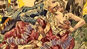 Vintage erotic illustration from antique anime